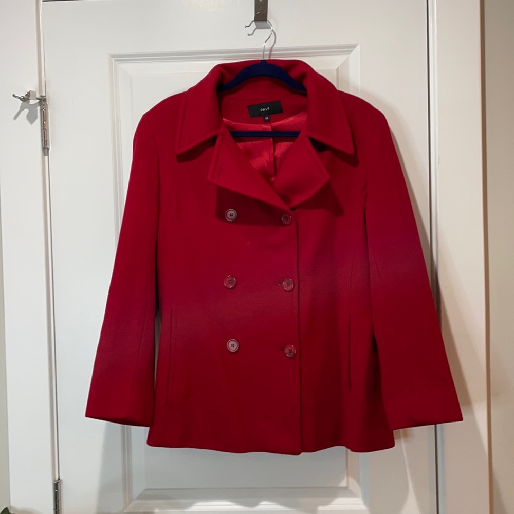 Wool/Cashmere Red Peacoat